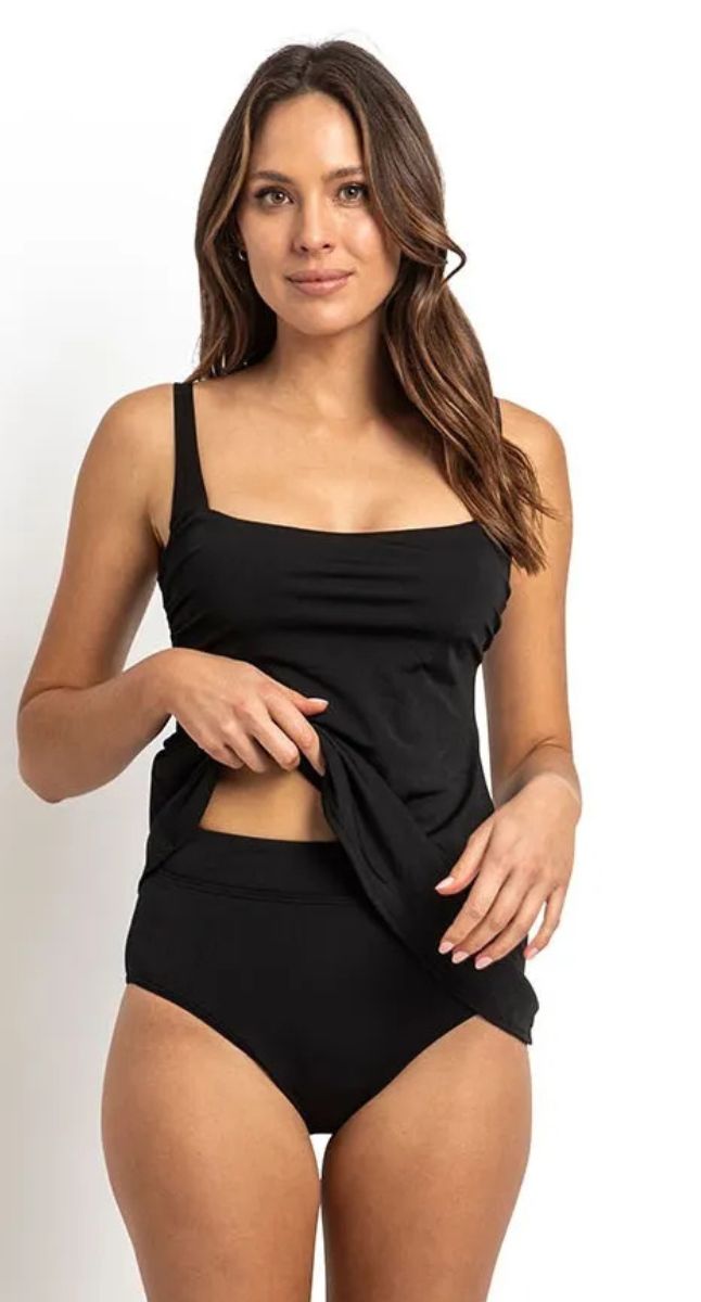 Poolproof Classics DD/E Square Neck Singlet Black