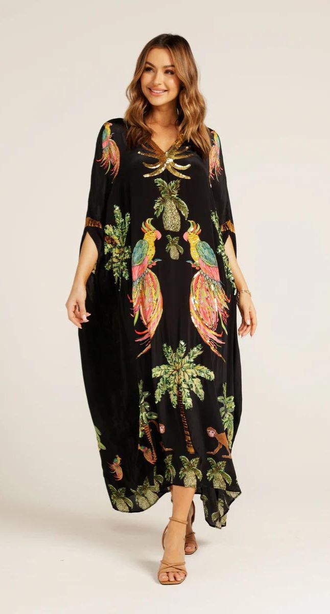 The Mairette Capelette Kaftan Black