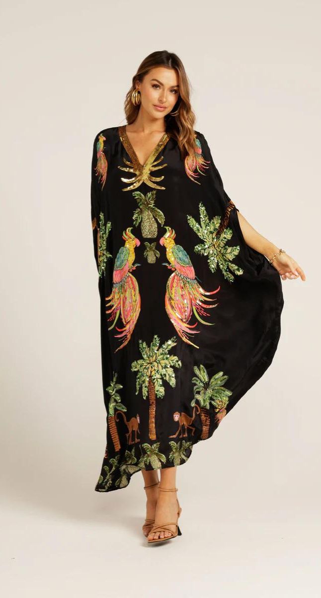 The Mairette Capelette Kaftan Black