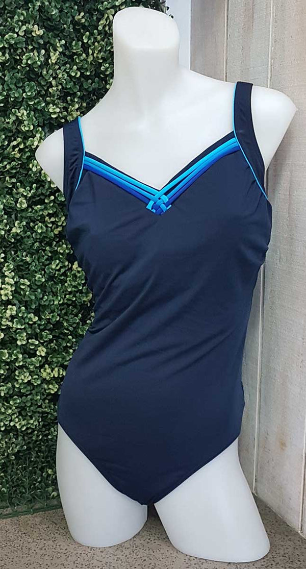 Poolproof Le Vogue DD-E Cup Fitting Rouleau Cross One Piece Swimsuit ...